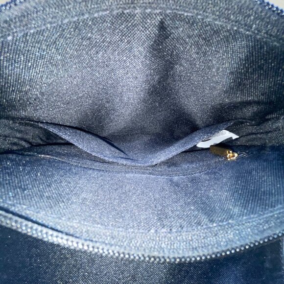 Fossil Women’s Brown Leather Black & White Striped Canvas Crossbody Bag - Picture 12 of 16